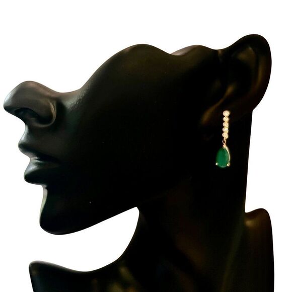 Natural Emerald Diamond  Earrings 14k Y Gold 2.23 TCW Certified $3,975 121256 - Picture 3 of 12
